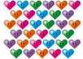 Colorful pattern of heart shaped smiley faces Royalty Free Stock Photo